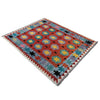 Multi Color ful Flat-Weave Wool Kilim 4' 9" x 6' 6" ft / 145 x 197 cm - No. Y37267
