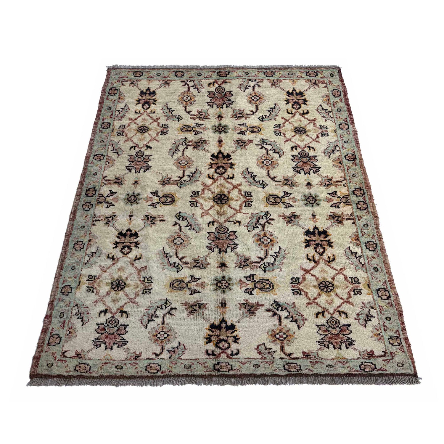 Modern Oushak Area Rug 3' 11" x 5' 9" ft / 120 x 175 cm - No. Y37279