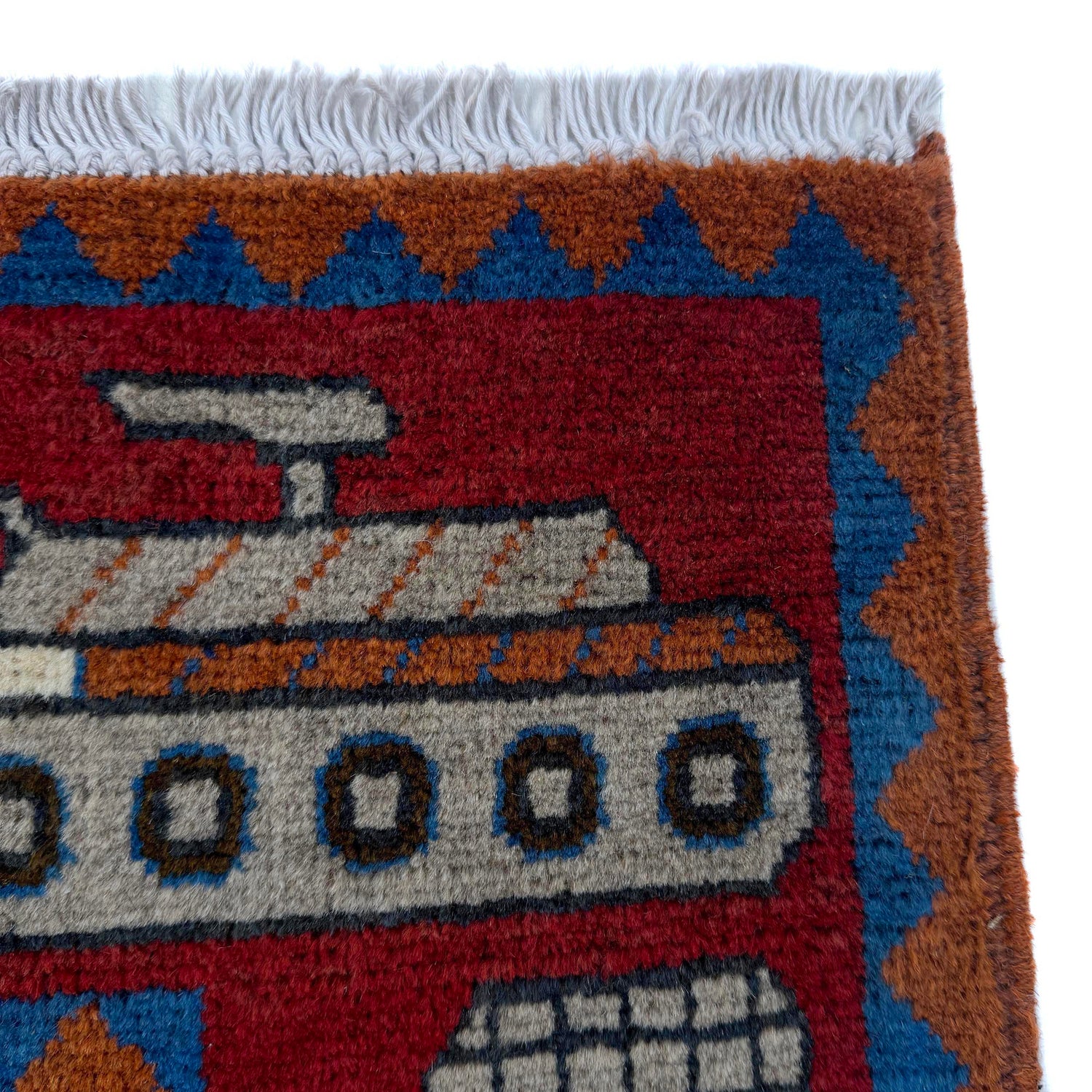 Hand-Knotted Afghan War Carpet 4' 1" x 5' 9" ft / 125 x 176 cm - No. Y37283