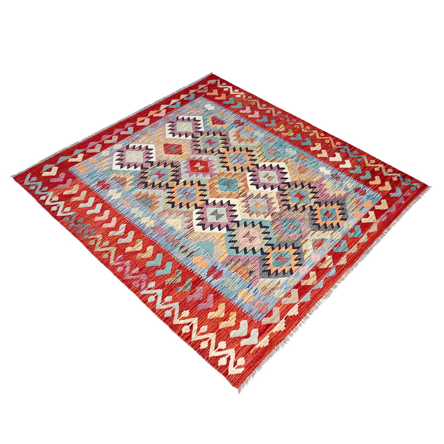 Hand Knotted Flatweave Kilim 5' 1" x 6' 8" ft / 155 x 203 cm - No. Y37290