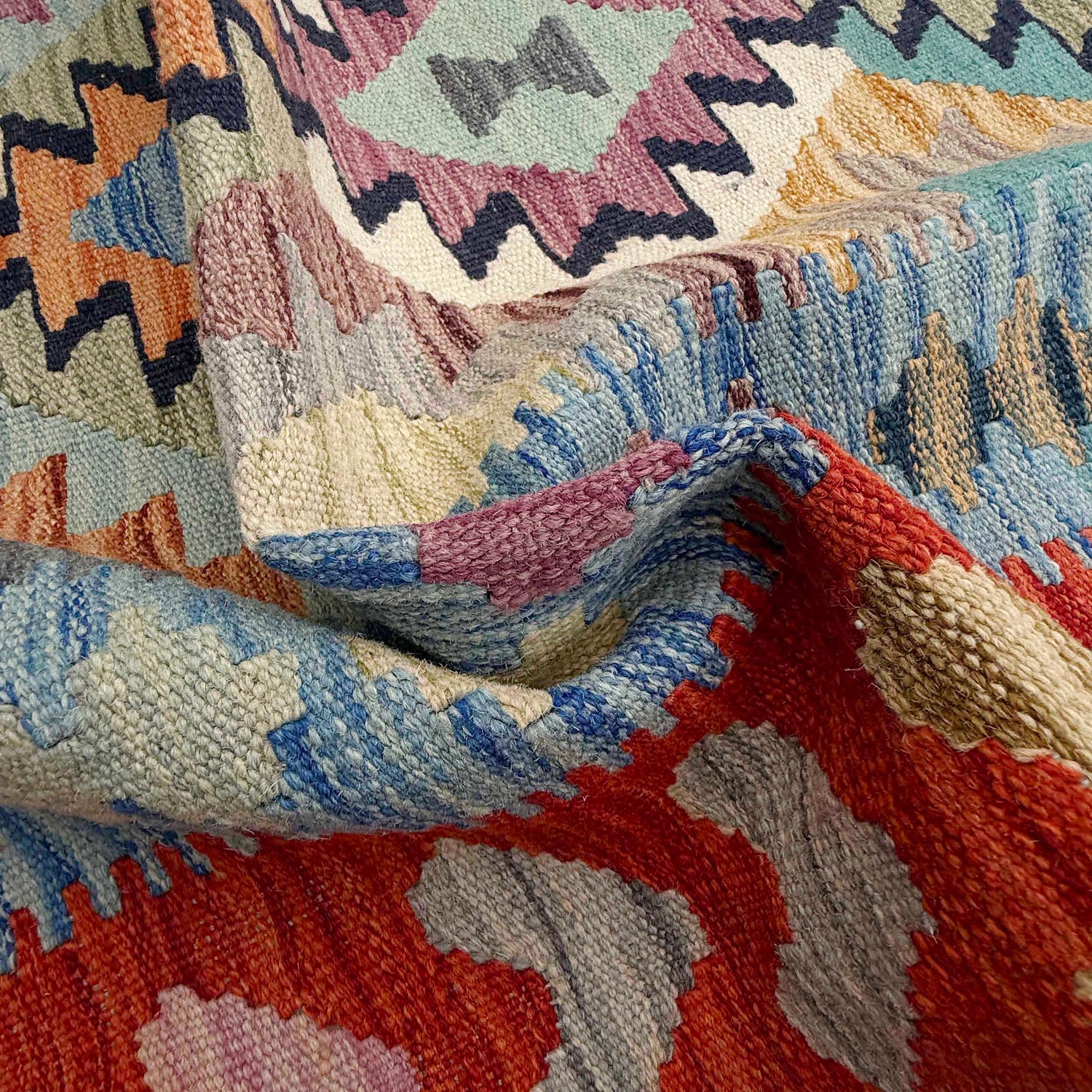 Hand Knotted Flatweave Kilim 5' 1" x 6' 8" ft / 155 x 203 cm - No. Y37290