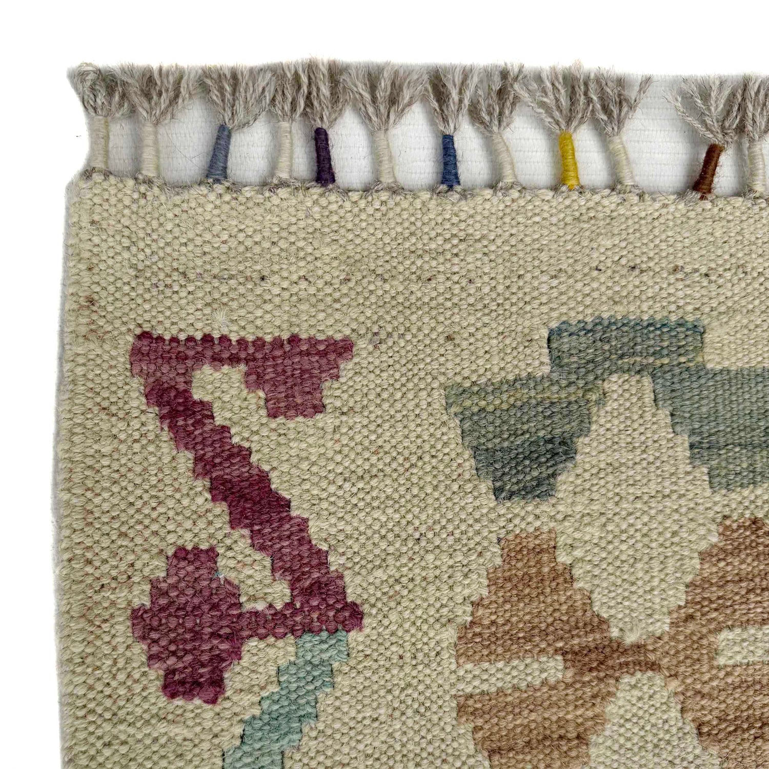 Hand Made Afghan Kilim 5' 0" x 6' 7" ft / 152 x 200 cm - No. Y37294