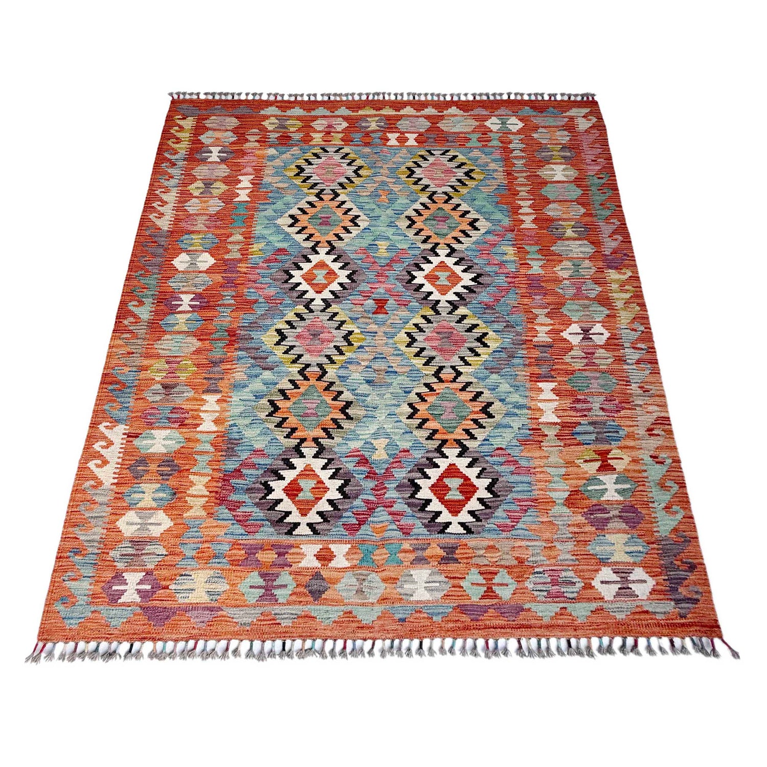 Handmade Vegetable Kilim 5' 1" x 6' 5" ft / 154 x 196 cm - No. Y37301