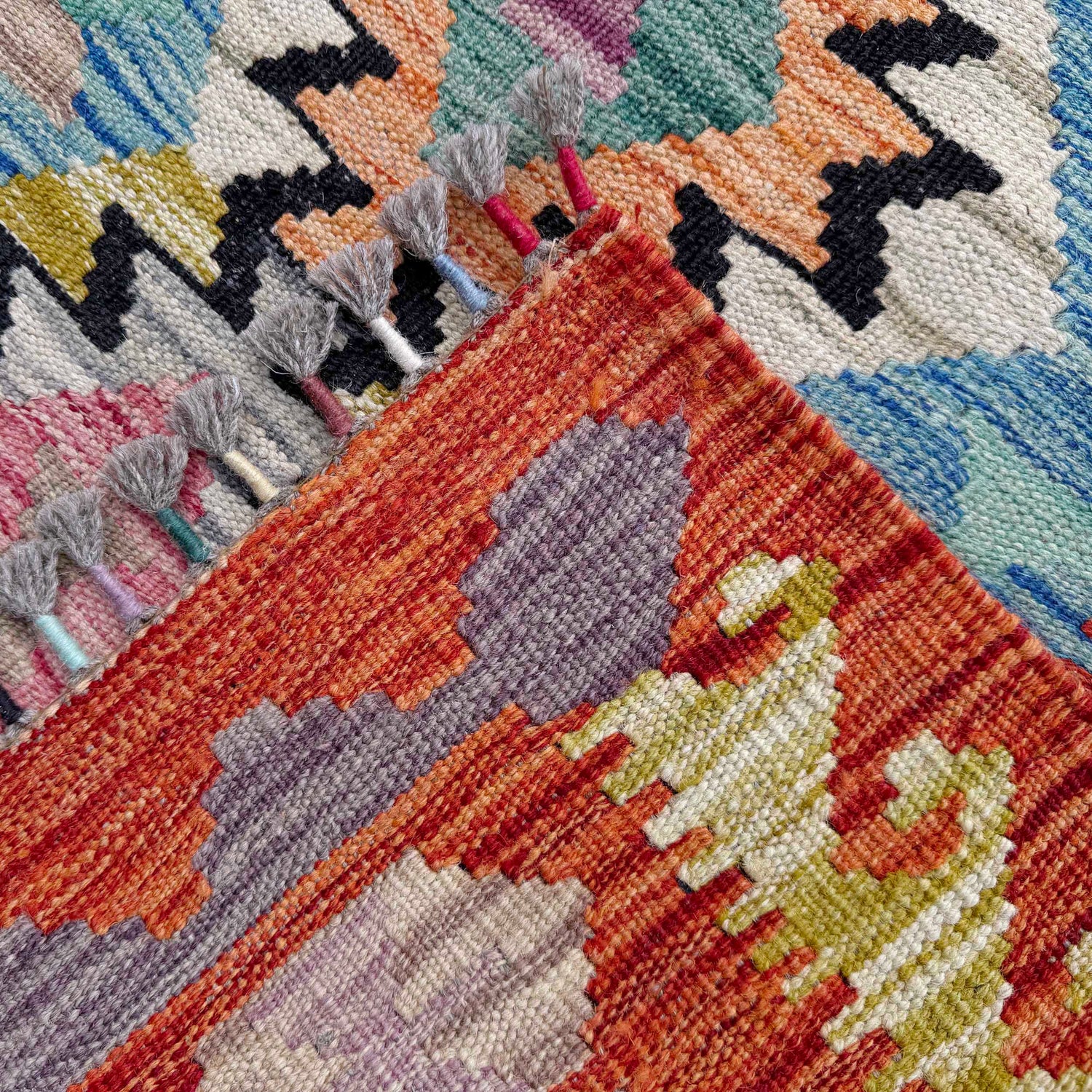 Handmade Vegetable Kilim 5' 1" x 6' 5" ft / 154 x 196 cm - No. Y37301