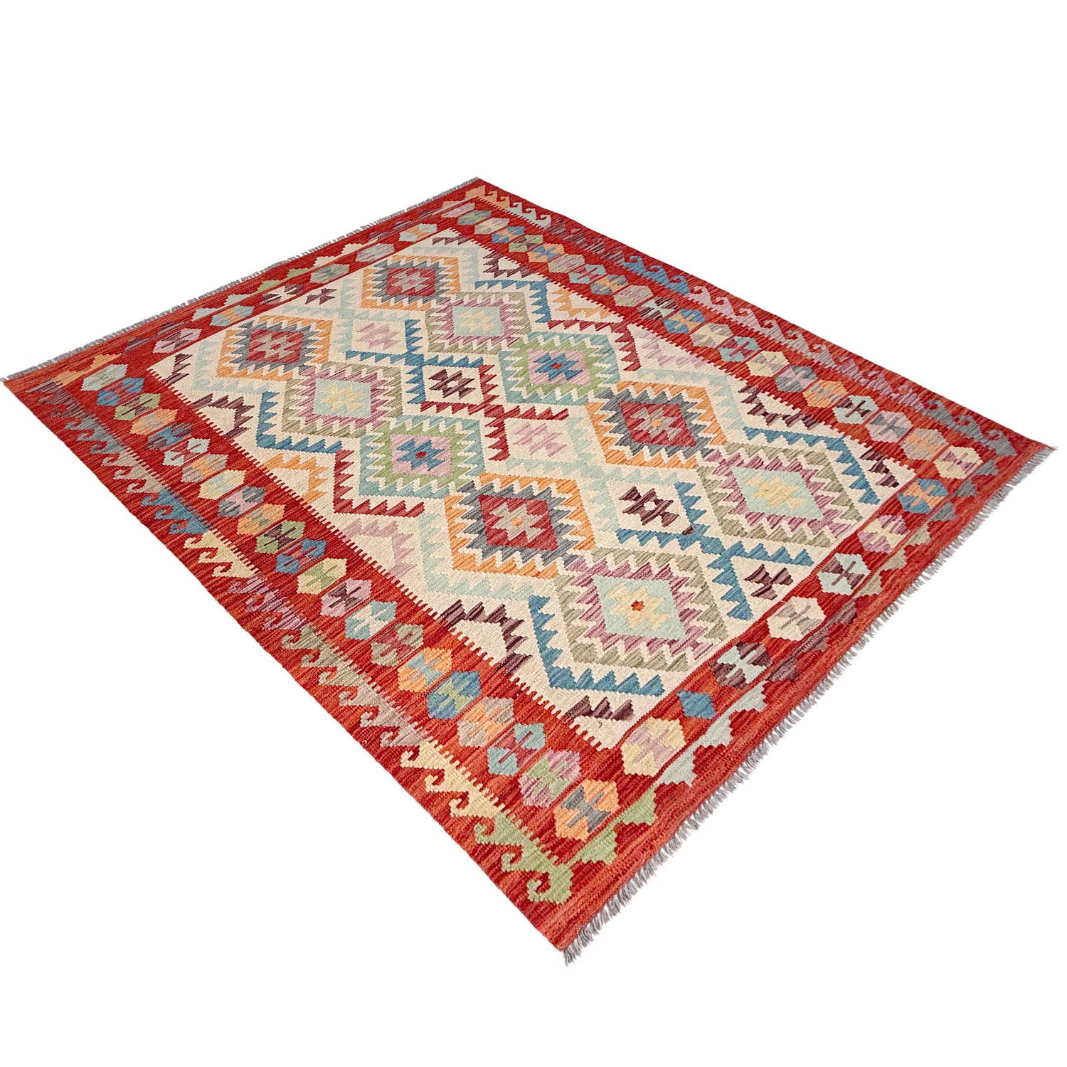 Handmade Vegetable Kelim 5' 1" x 6' 8" ft / 154 x 202 cm - No. Y37307