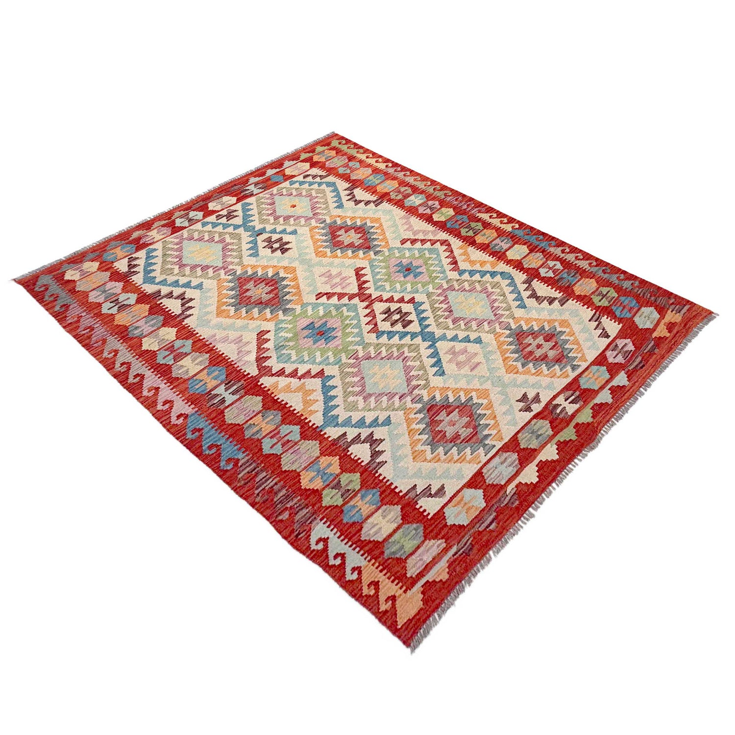 Handmade Vegetable Kelim 5' 1" x 6' 8" ft / 154 x 202 cm - No. Y37307