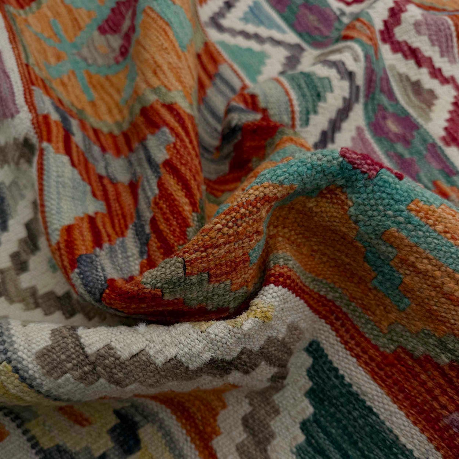 Hand Made Afghan Kilim 8' 3" x 9' 9" ft / 251 x 298 cm - No. Y37316