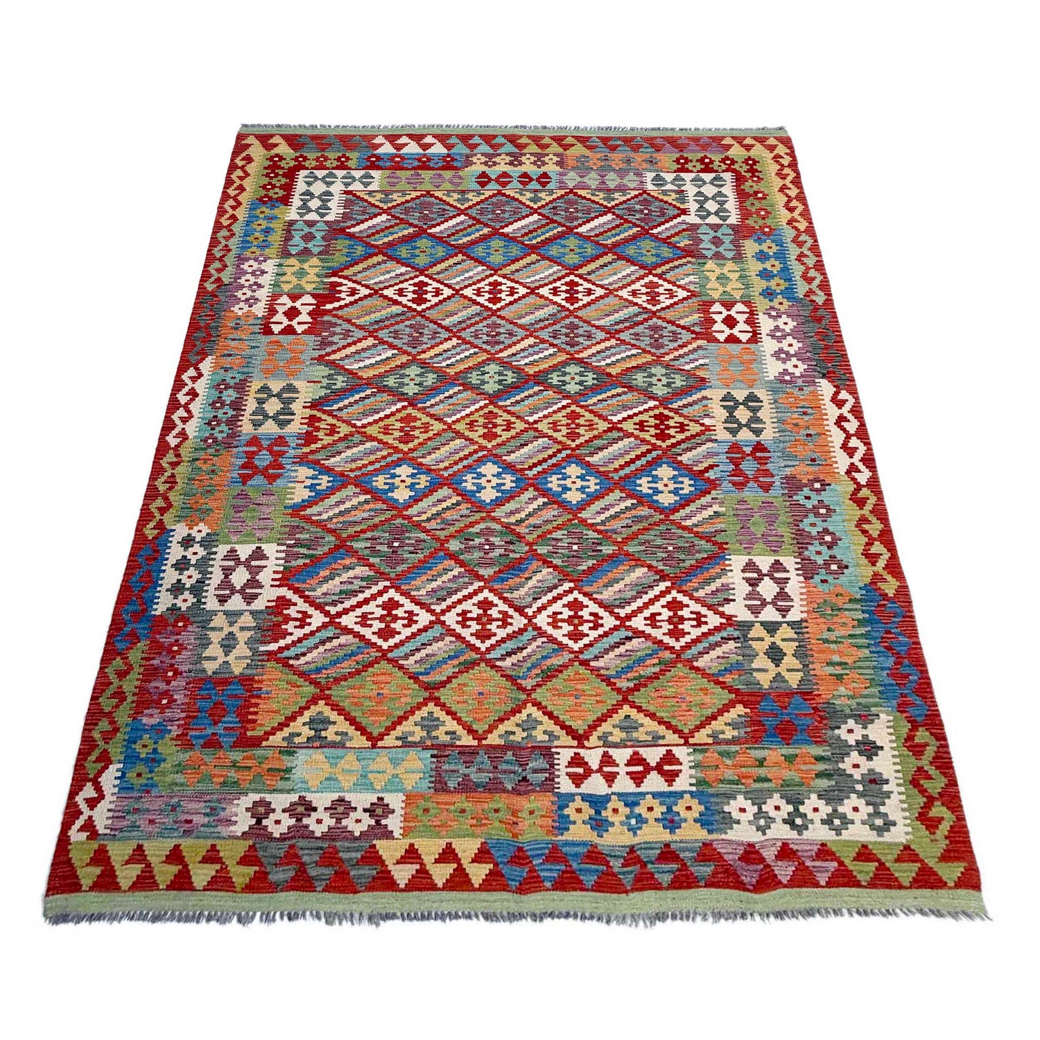 Handmade Vegetable Kilim 6' 7" x 10' 1" ft / 200 x 308 cm - No. Y37320