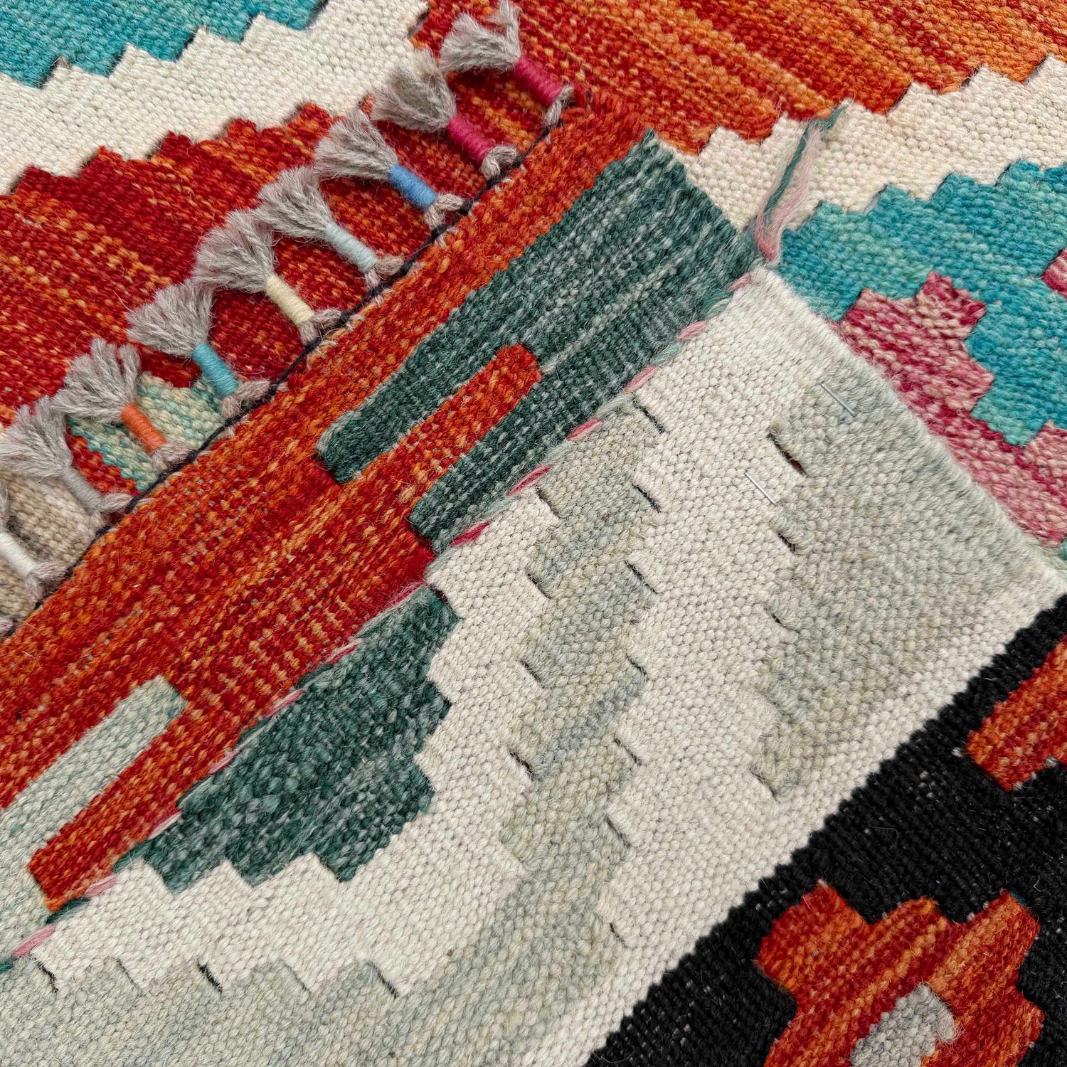 Hand Knotted Afghan Style Kilim 6' 10" x 10' 2" ft / 208 x 310 cm - No. Y37333