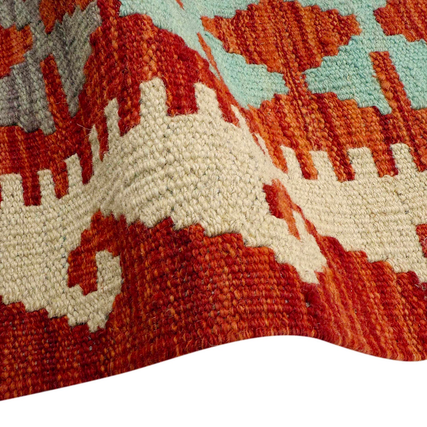 Hand Woven Wool Kelim 7' 3" x 9' 9" ft / 222 x 296 cm - No. Y37335