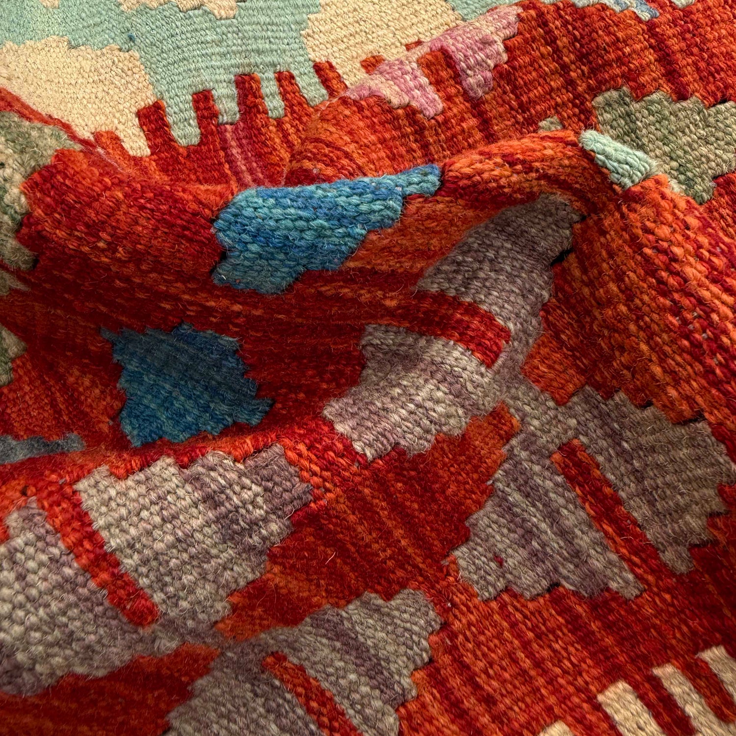 Hand Woven Wool Kelim 7' 3" x 9' 9" ft / 222 x 296 cm - No. Y37335