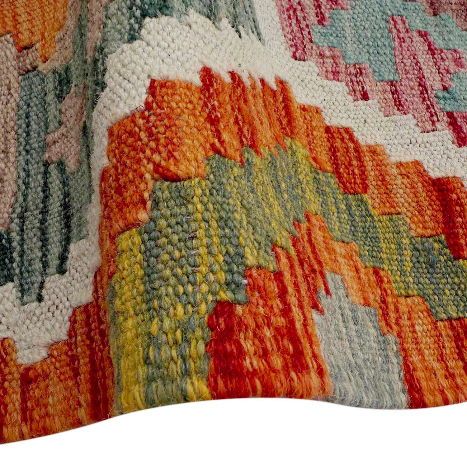 Multi Color ful Flat-Weave Wool Kilim 8' 5" x 9' 9" ft / 256 x 297 cm - No. Y37336