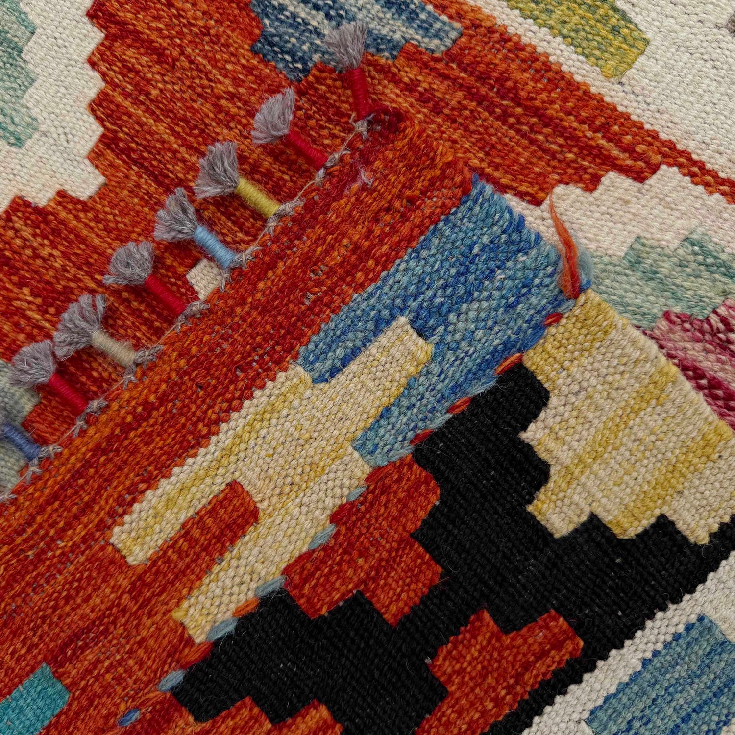 Handmade Turkish Design Wool Kilim 6' 8" x 10' 1" ft / 203 x 307 cm - No. Y37342