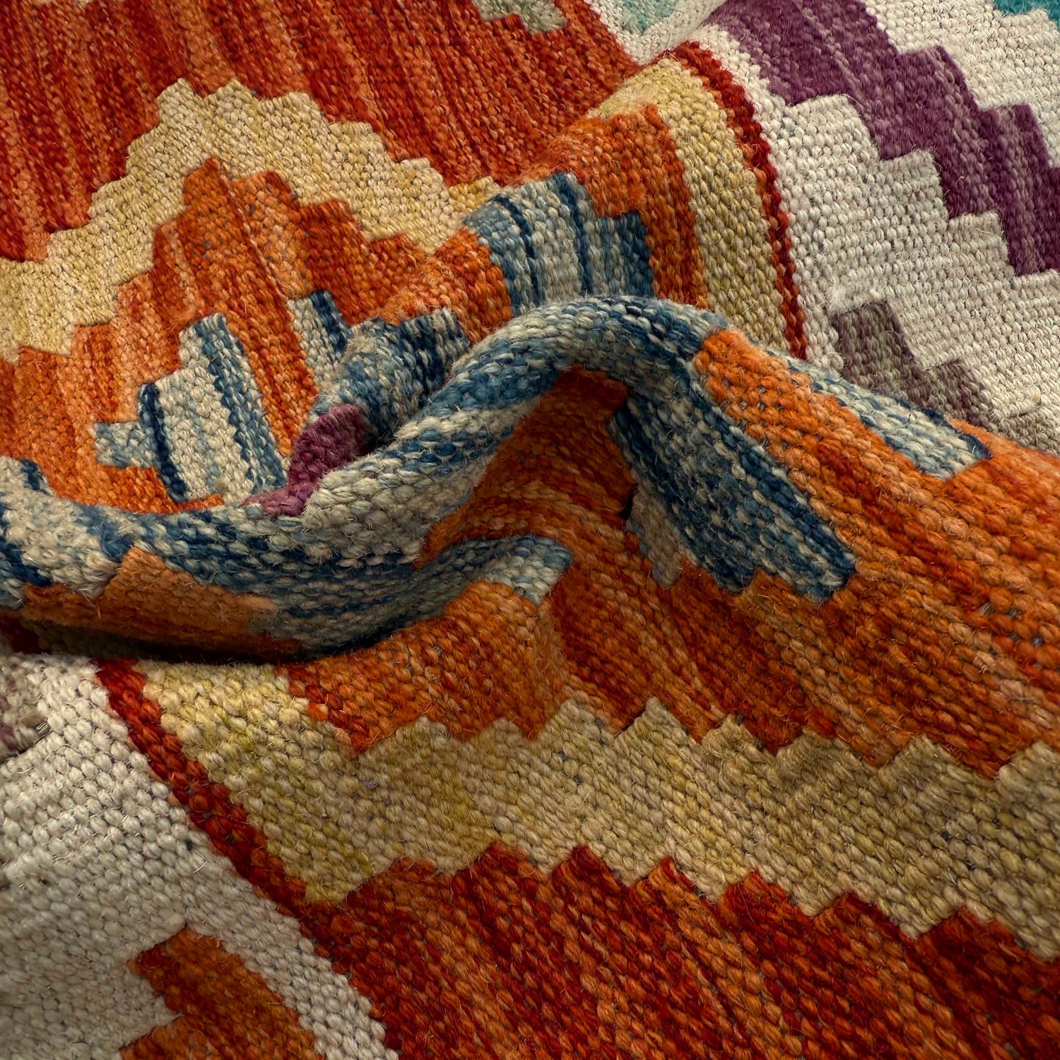 Handmade Turkish Design Wool Kilim 6' 8" x 10' 1" ft / 203 x 307 cm - No. Y37342