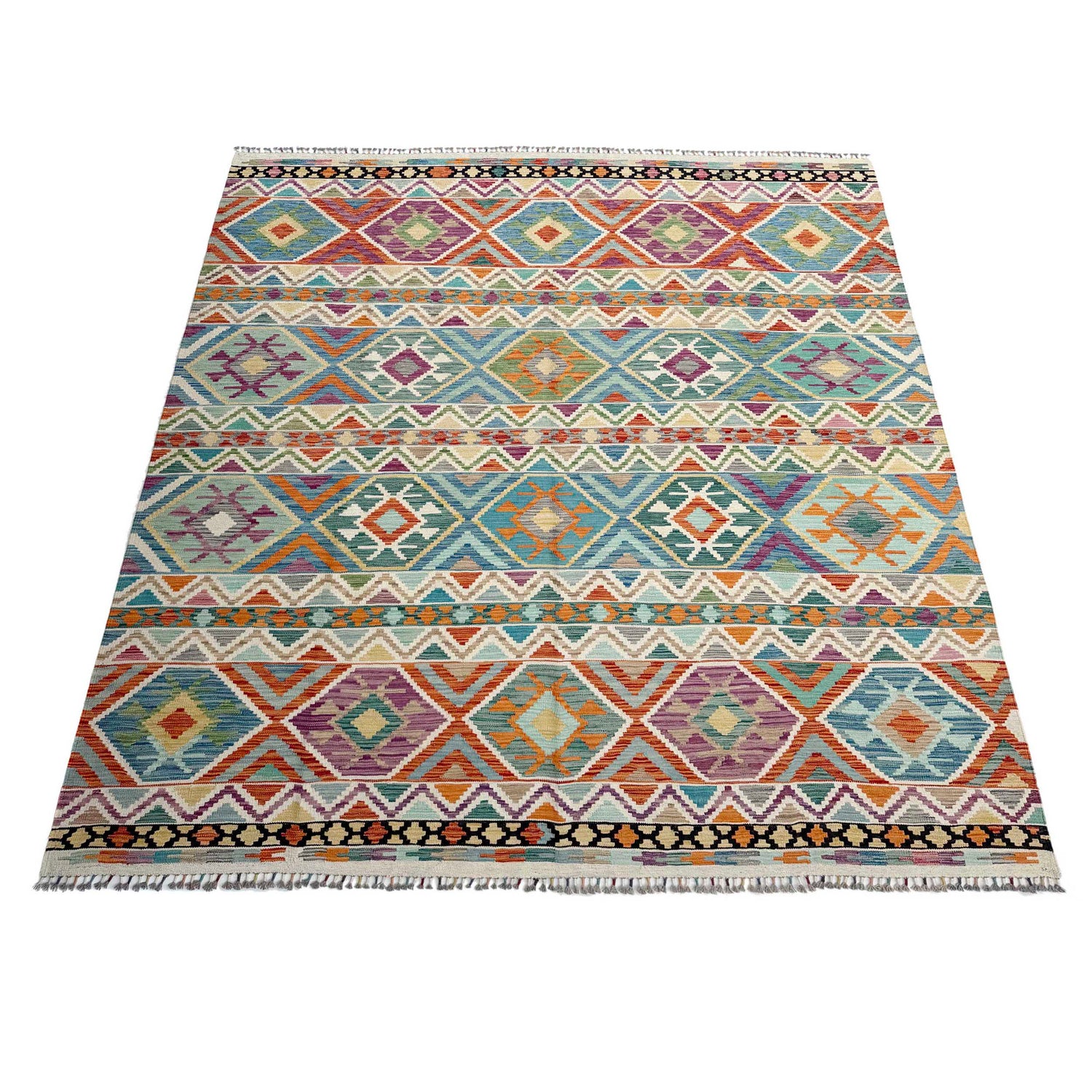 Handmade Vegetable Kilim 8' 6" x 9' 11" ft / 260 x 303 cm - No. Y37343
