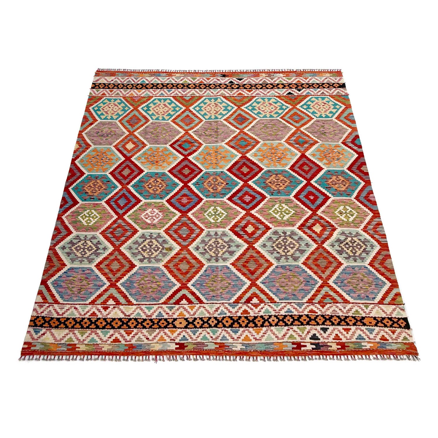 Large Size Chobi Kilim 8' 5" x 9' 9" ft / 257 x 296 cm - No. Y37353