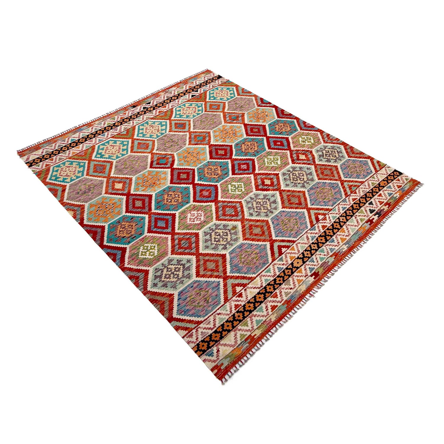Large Size Chobi Kilim 8' 5" x 9' 9" ft / 257 x 296 cm - No. Y37353