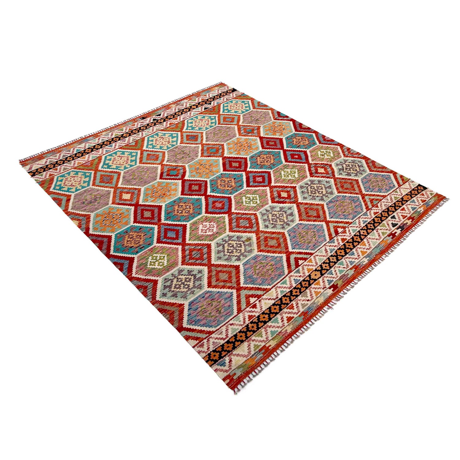 Large Size Chobi Kilim 8' 5" x 9' 9" ft / 257 x 296 cm - No. Y37353