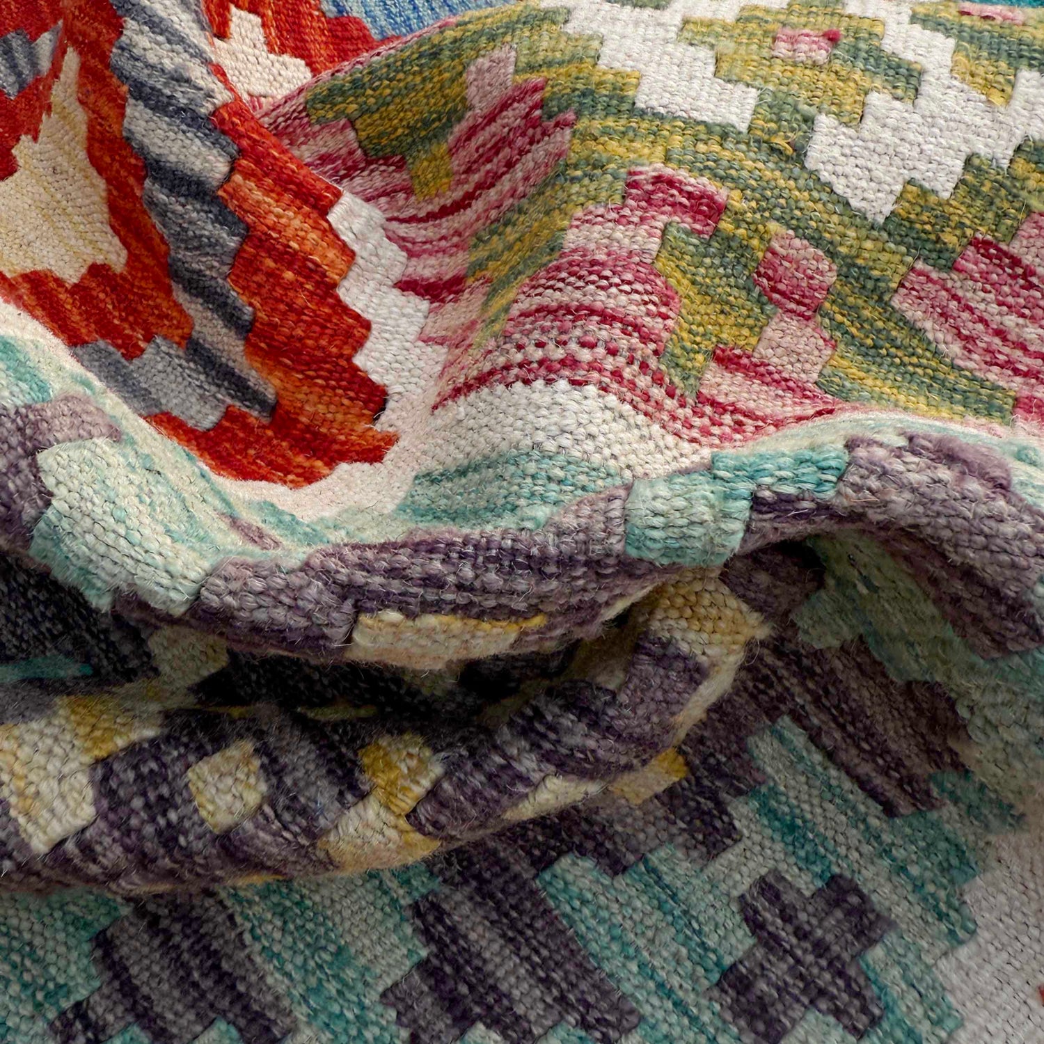 Large Size Chobi Kilim 8' 5" x 9' 9" ft / 257 x 296 cm - No. Y37353