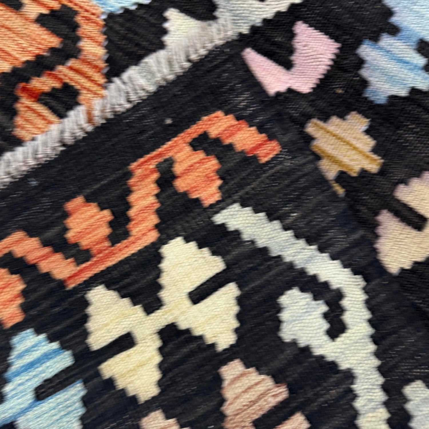 Hand Woven Wool Kelim 6' 2" x 8' 3" ft / 187 x 252 cm - No. Y39092