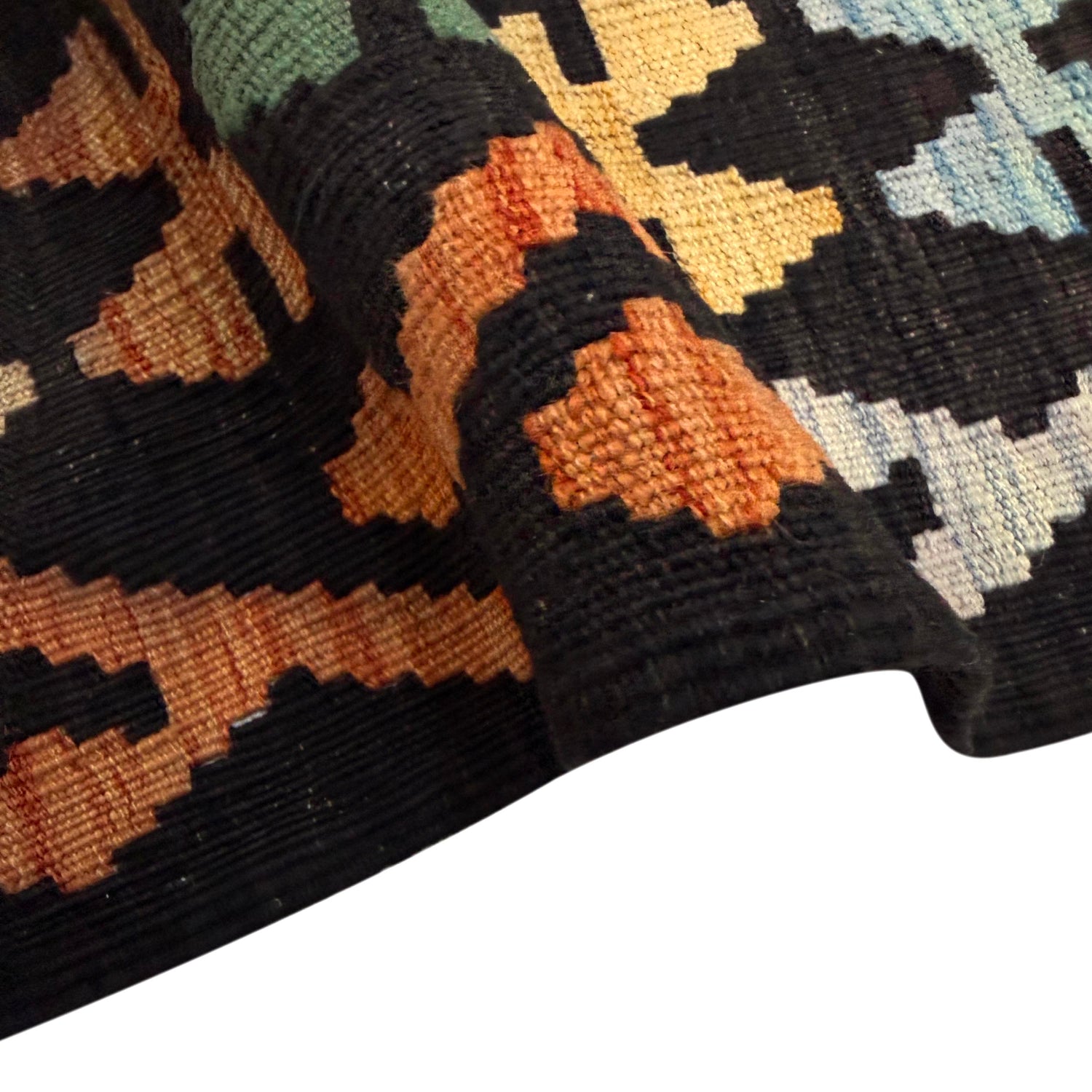 Hand Woven Wool Kelim 6' 2" x 8' 3" ft / 187 x 252 cm - No. Y39092