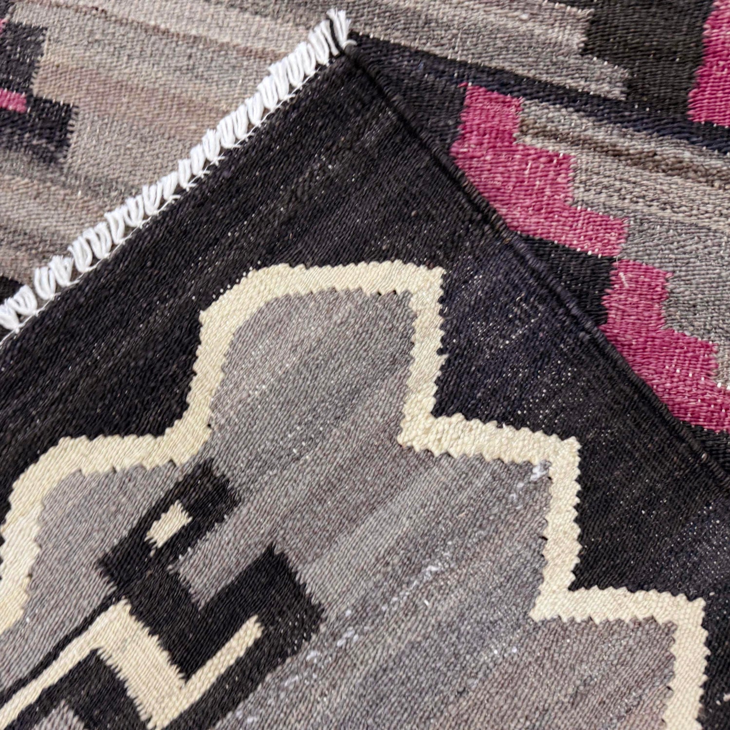 Hand Knotted Afghan Style Kilim 6' 6" x 8' 8" ft / 197 x 265 cm - No. Y39094