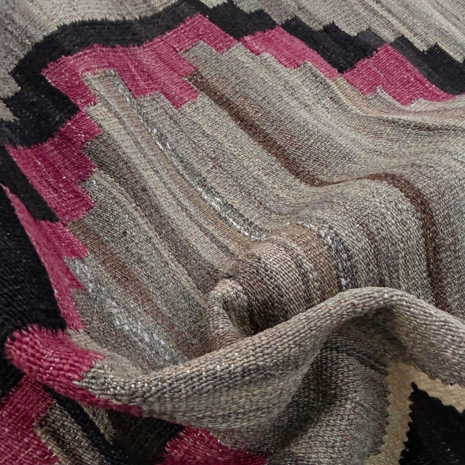 Hand Knotted Afghan Style Kilim 6' 6" x 8' 8" ft / 197 x 265 cm - No. Y39094