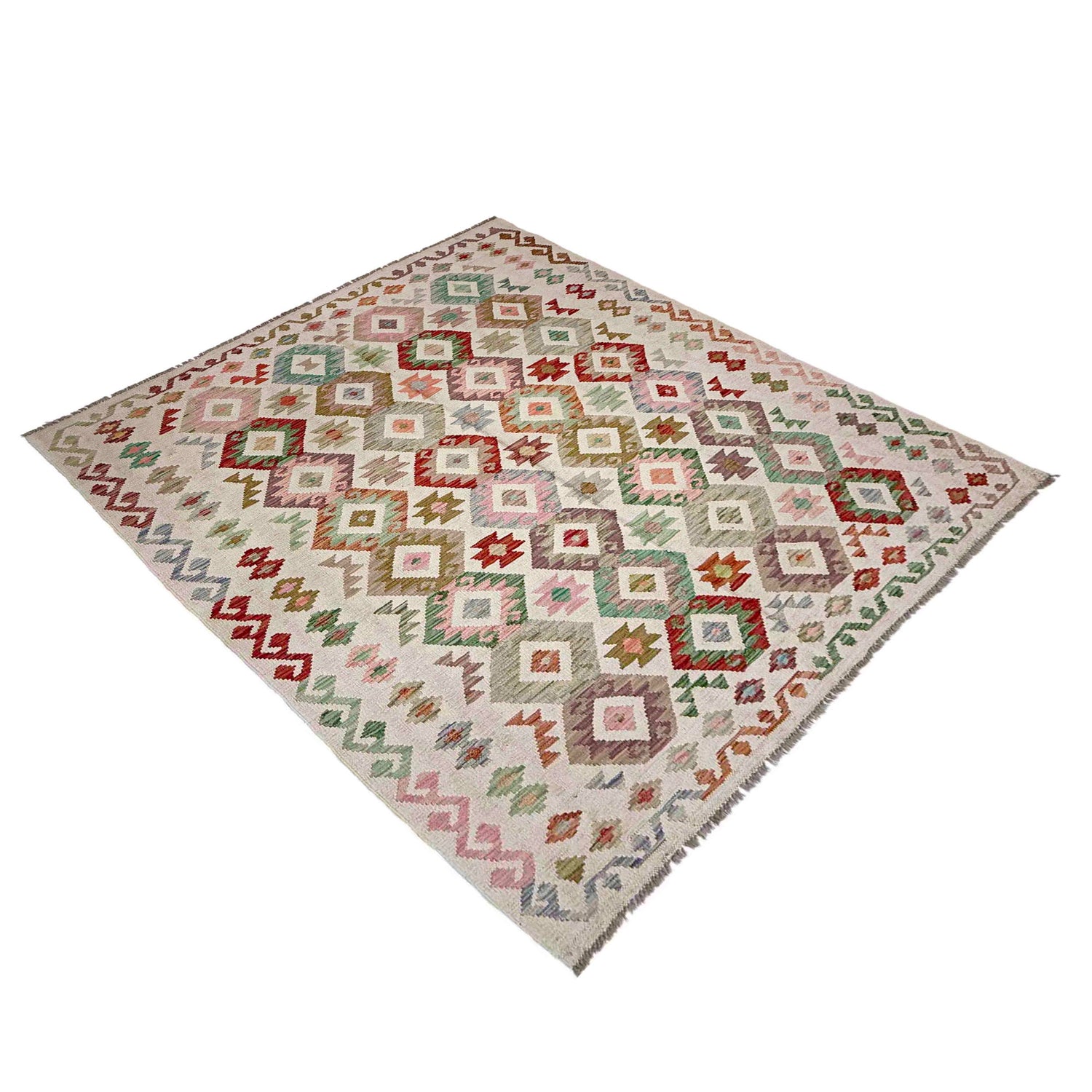 Hand Knotted Flatweave Kilim 5' 10" x 7' 7" ft / 178 x 232 cm - No. Y39097