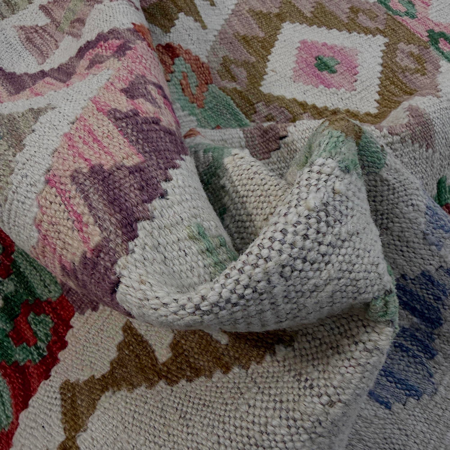 Hand Knotted Flatweave Kilim 5' 10" x 7' 7" ft / 178 x 232 cm - No. Y39097