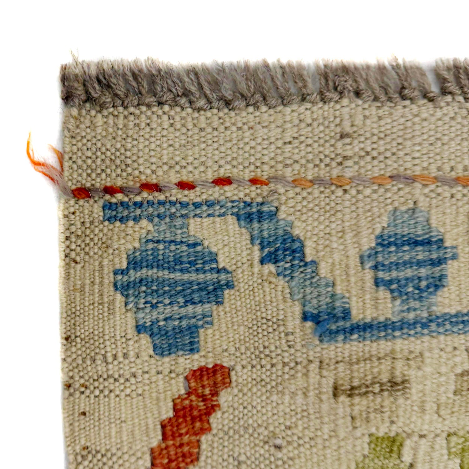 Multi Color ful Flat-Weave Wool Kilim 4' 9" x 6' 7" ft / 146 x 201 cm - No. Y39098