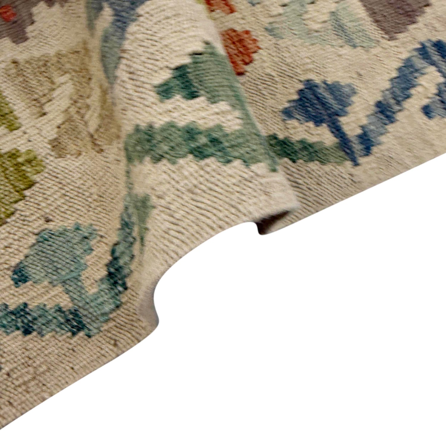 Multi Color ful Flat-Weave Wool Kilim 4' 9" x 6' 7" ft / 146 x 201 cm - No. Y39098