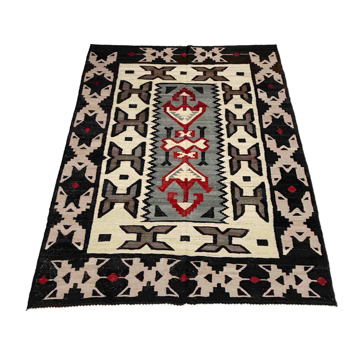 Handmade Afghan Vegetable Kilim 5' 8" x 8' 5" ft / 172 x 256 cm - No. Y39099