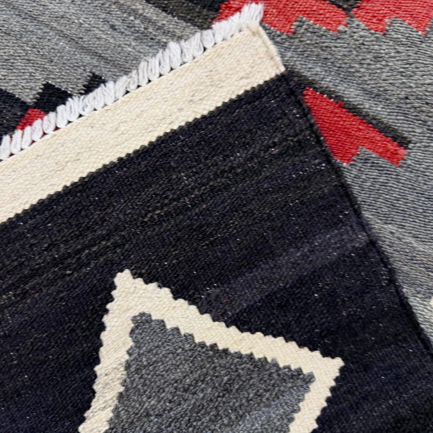 Hand Woven Wool Kelim 6' 4" x 8' 8" ft / 194 x 264 cm - No. Y39100