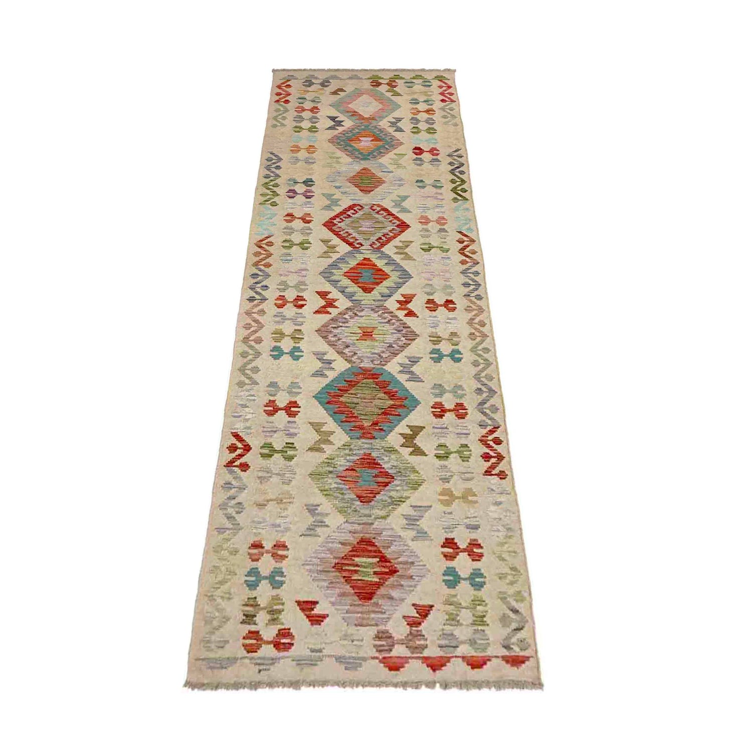 Long Chobi Kilim Runner 2' 7" x 9' 8" ft / 79 x 294 cm - No. Y39107