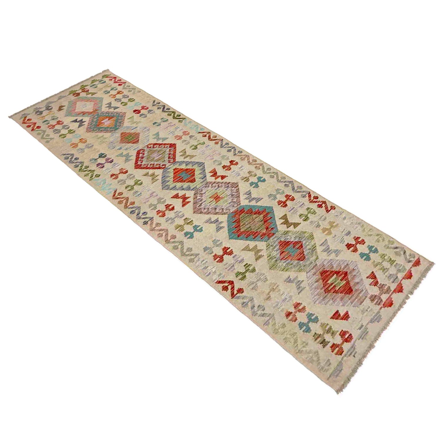 Long Chobi Kilim Runner 2' 7" x 9' 8" ft / 79 x 294 cm - No. Y39107