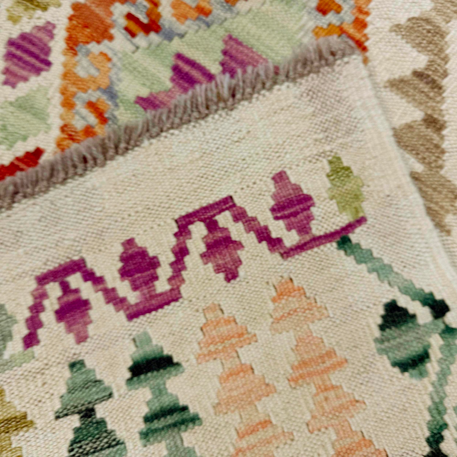 Handmade Vegetable Kilim 5' 0" x 6' 5" ft / 153 x 196 cm - No. Y39110