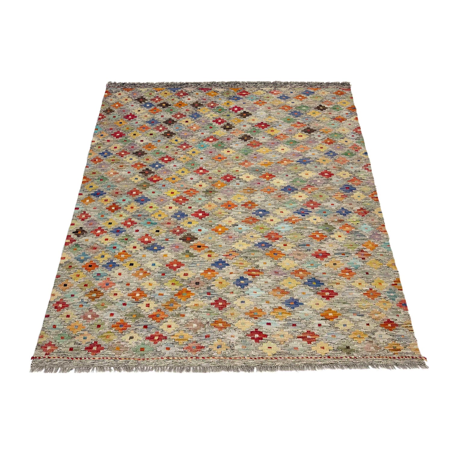 Handmade Vegetable Kelim 5' 1" x 6' 6" ft / 155 x 197 cm - No. Y39111