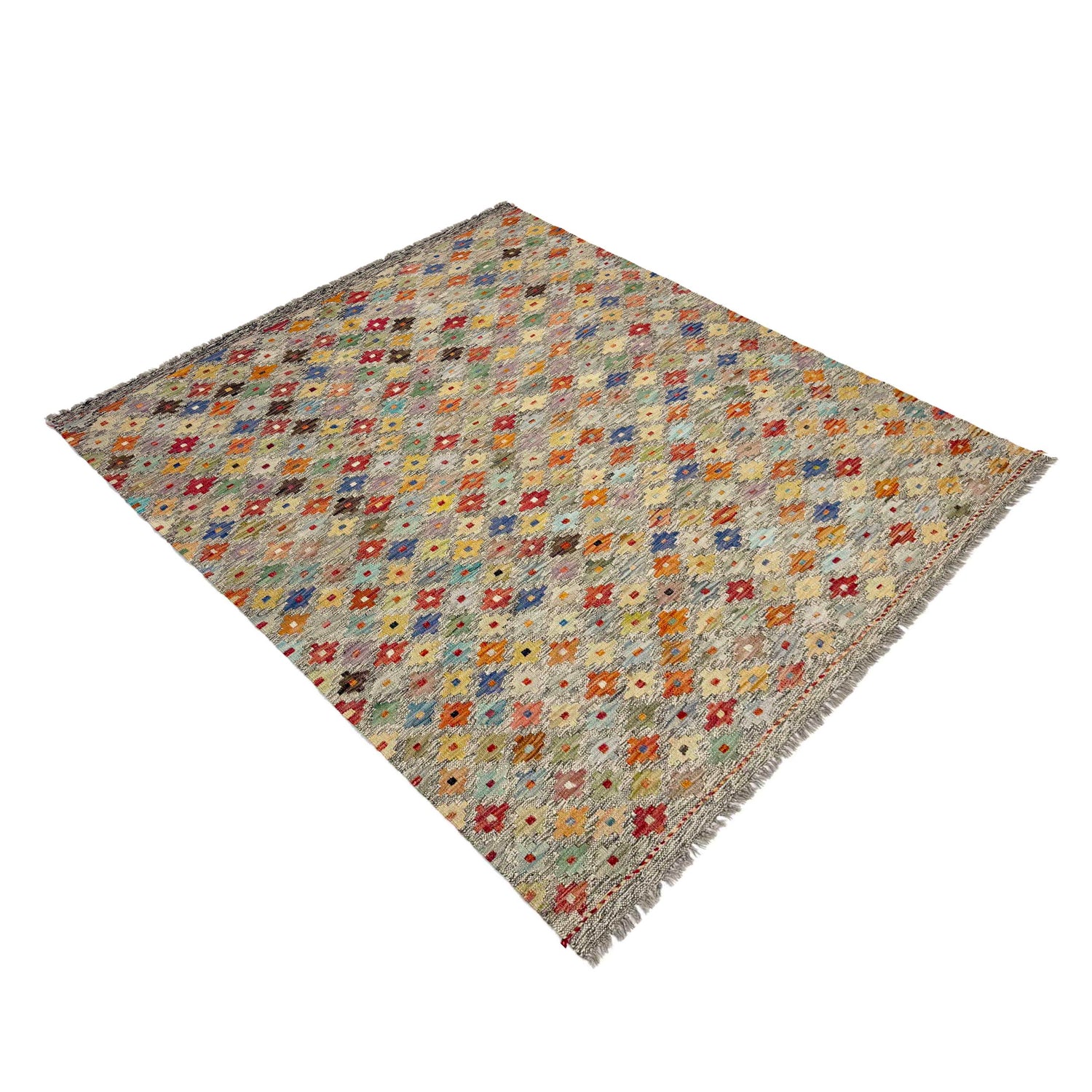 Handmade Vegetable Kelim 5' 1" x 6' 6" ft / 155 x 197 cm - No. Y39111