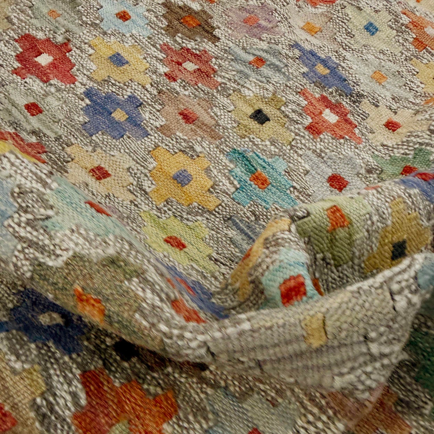 Handmade Vegetable Kelim 5' 1" x 6' 6" ft / 155 x 197 cm - No. Y39111