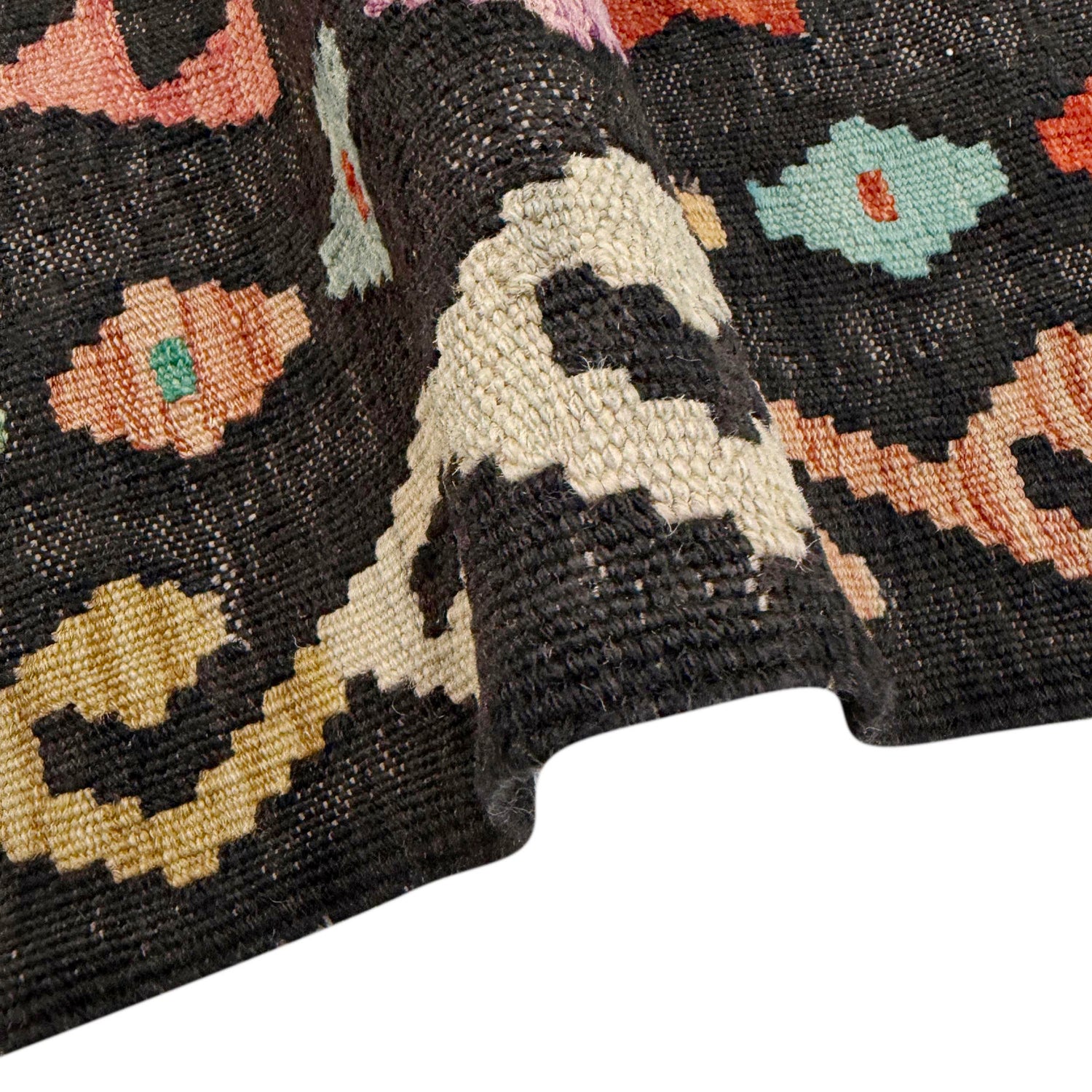 Handmade Afghan Vegetable Kilim 4' 3" x 6' 7" ft / 129 x 200 cm - No. Y39115