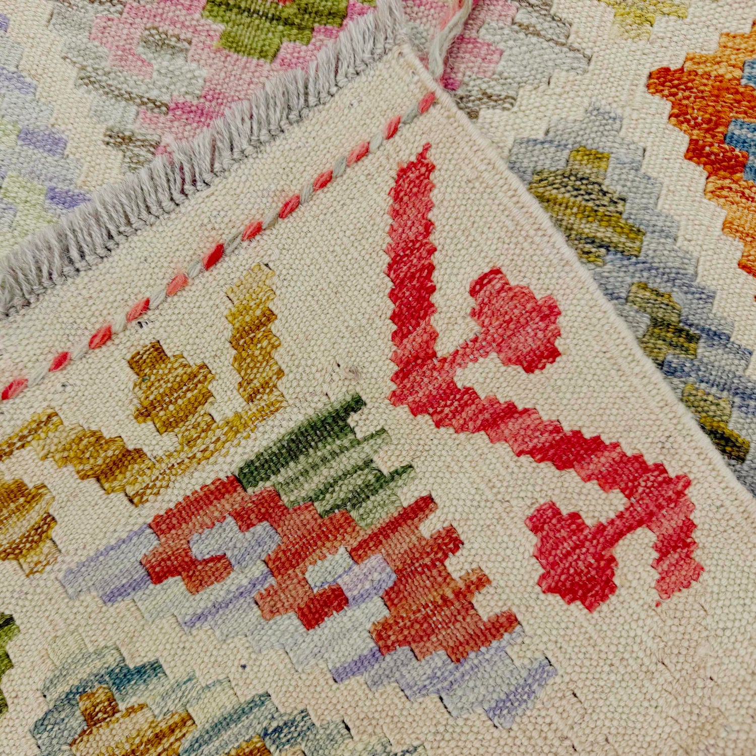 Hand Woven Wool Kelim 4' 10" x 6' 7" ft / 148 x 200 cm - No. Y39127