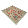Handmade Turkish Design Wool Kilim 5' 1" x 6' 7" ft / 154 x 201 cm - No. Y39128