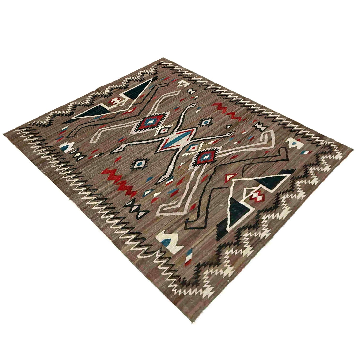 Handmade Turkish Design Wool Kilim 6' 3" x 8' 8" ft / 190 x 265 cm - No. Y39129