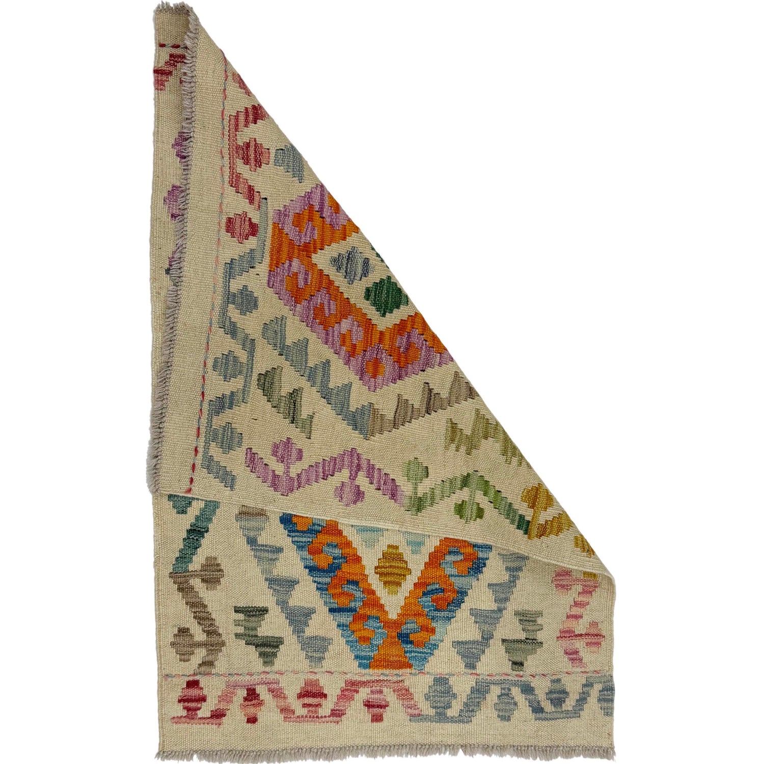 Handmade Turkish Design Wool Kilim 2' 3" x 3' 1" ft / 68 x 93 cm - No. Y39132