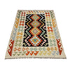 Multi Color ful Flat-Weave Wool Kilim 3' 3" x 4' 10" ft / 99 x 147 cm - No. Y39135