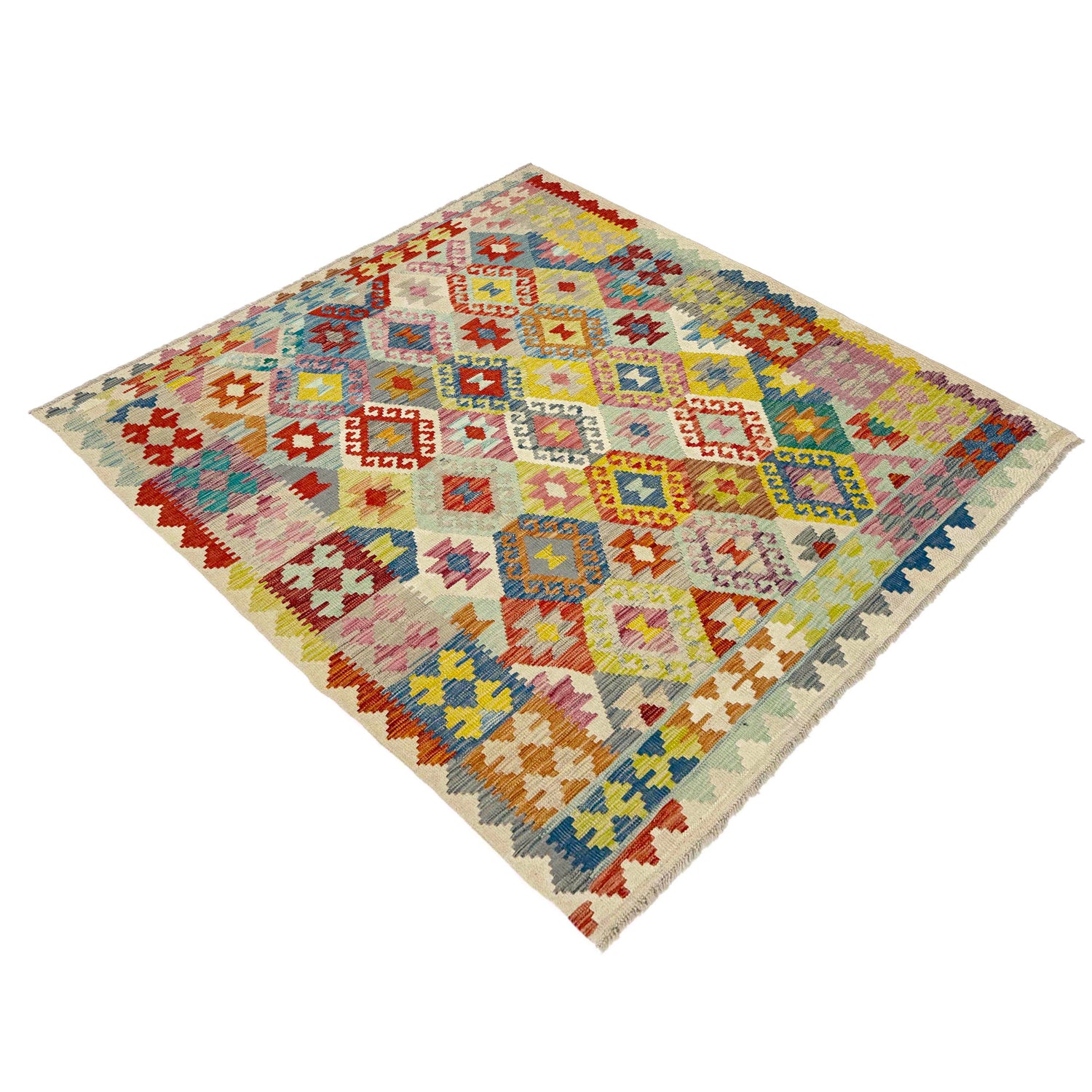 Hand Knotted Flatweave Kilim 5' 1" x 6' 6" ft / 154 x 198 cm - No. Y39138
