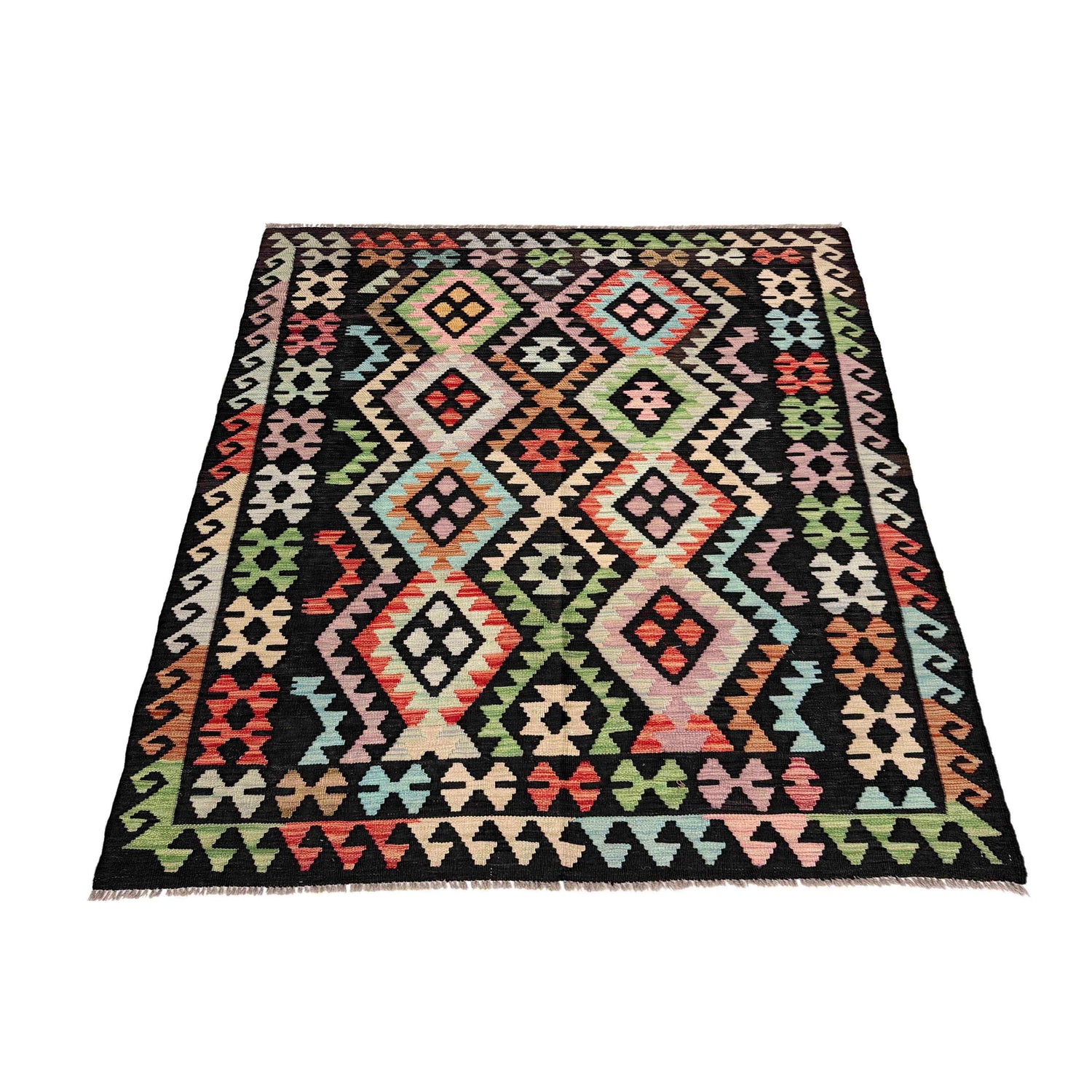 Handmade Afghan Vegetable Kilim 4' 11" x 6' 4" ft / 149 x 192 cm - No. Y39139