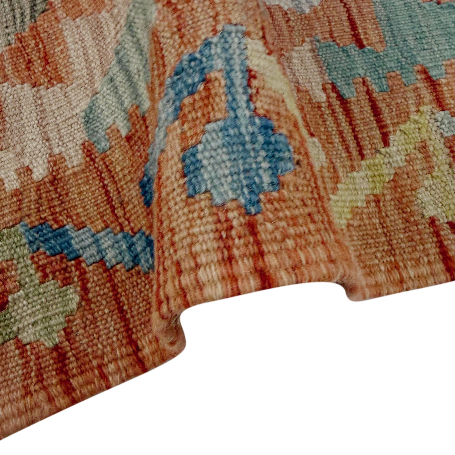 Hand Knotted Afghan Style Kilim Runner 2' 6" x 5' 1"  ft / 77 x 155 cm - No. Y39142