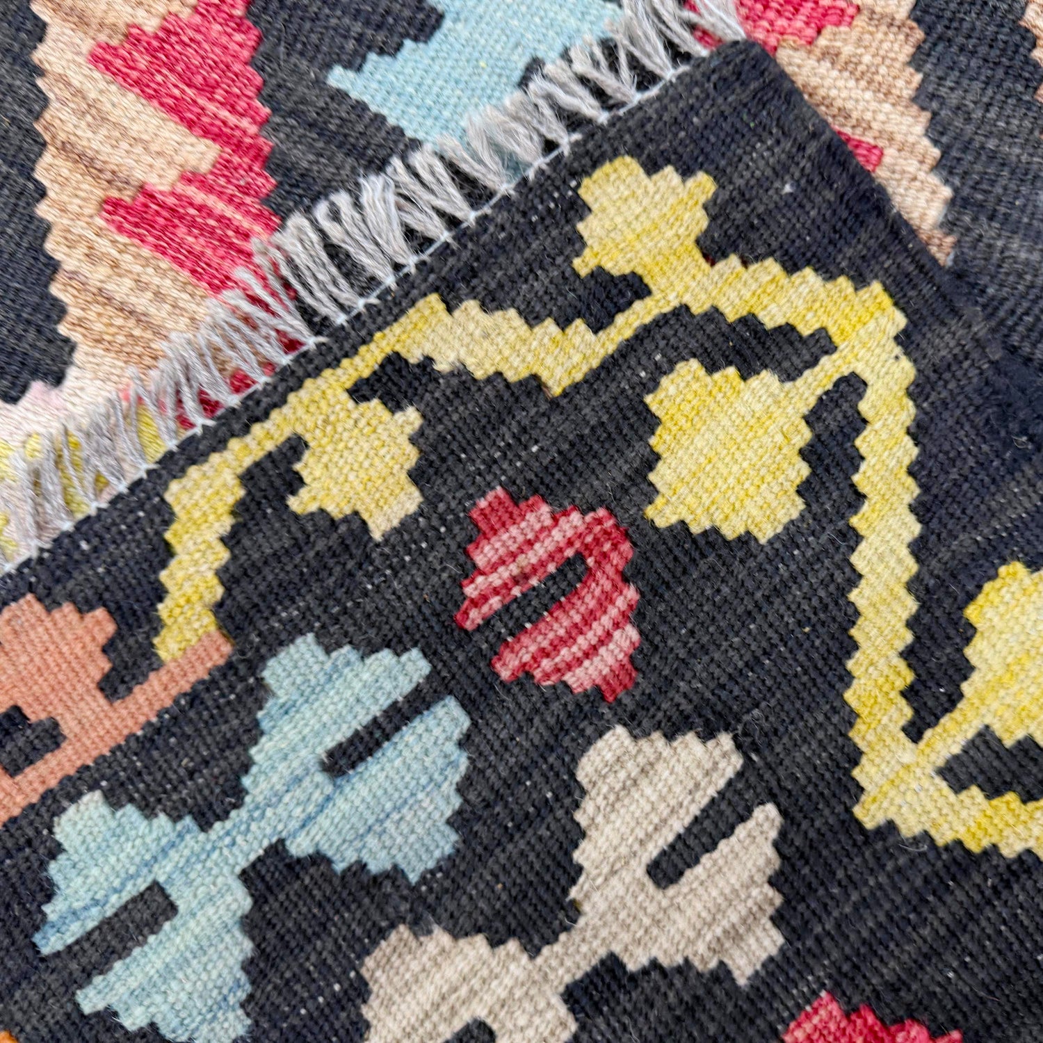Hand Made Afghan Kilim 5' 2" x 6' 6" ft / 158 x 198 cm - No. Y39144