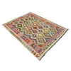 Multi Color ful Flat-Weave Wool Kilim 5' 2" x 6' 9" ft / 158 x 206 cm - No. Y39145